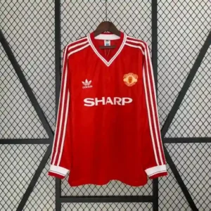 1986 1988 retro long sleeve man united home football shirt 1