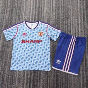 1990 1992 retro kids manchester united away football shirt 1