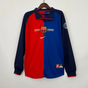 1990 retro barcelona long sleeve parana 100th anniversary soccer jersey 1