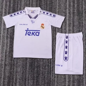 1994 1996 retro kids real madrid home football shirt 1