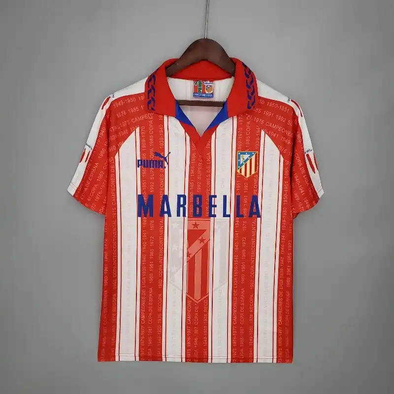1995 1996 retro atletico madrid home soccer jersey 1