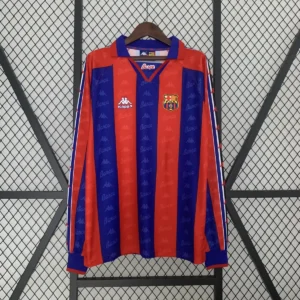 1996 1997 retro long sleeve barcelona football shirt home champions league 1