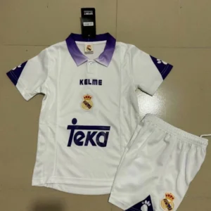 1997 1998 retro kids real madrid home football shirt 1