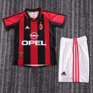 1998 1999 retro kids ac milan home football shirt 1