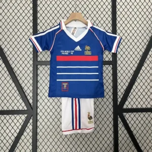 1998 retro france home football shirt kids size 1