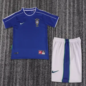 1998 retro kids brazil away football shirt 1