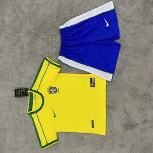 1998 retro kids brazil home football shirt 1