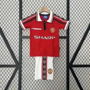 1998 retro kids manchester united home football shirt 1