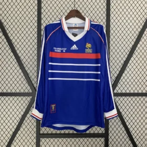 1998 retro long sleeve france home football shirt 1