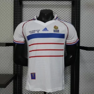 1998 retro player france away football shirt 1
