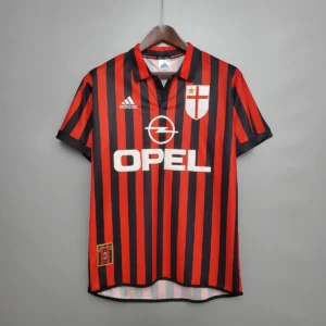 1999 2000 retro ac milan home football shirt 1