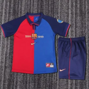 1999 2000 retro kids barcelona 100th anniversary football shirt 1