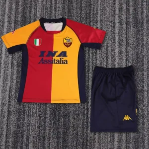 2000 2001 retro kids roma home football shirt 1