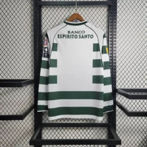 2001 2003 retro long sleeve sporting lisbon home football shirt 2