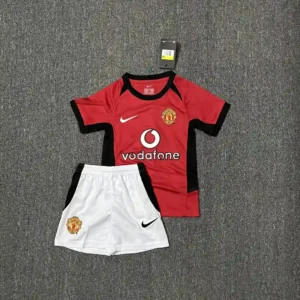 2002 2003 retro kids manchester united home football shirt 1