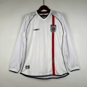 2002 retro long sleeve england home football shirt 1