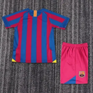 2005 2006 retro kids barcelona home league edition football shirt 2