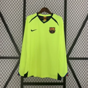 2005 2006 retro long sleeve barcelona football shirt away 1