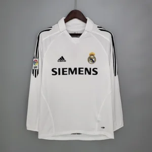 2005 2006 retro long sleeve real madrid home football shirt 1
