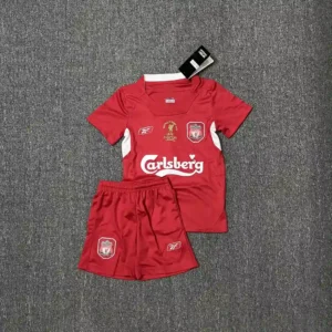 2005 kids size retro liverpool home soccer jersey 1