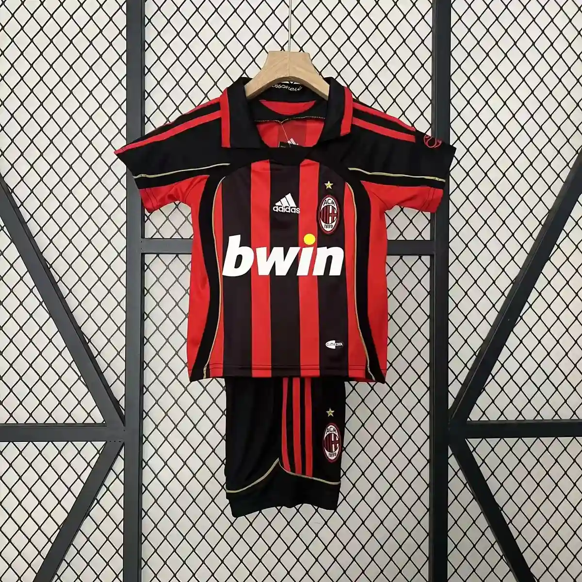 2006 2007 retro kids ac milan home football shirt 1