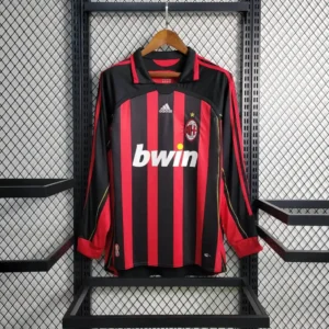 2006 2007 retro long sleeve ac milan home football shirt 1