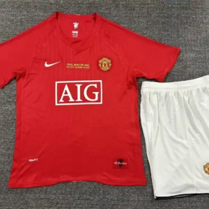 2007 2008 retro adult set manchester united home football shirt 1