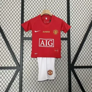 2007 2008 retro kids manchester united home football shirt 1