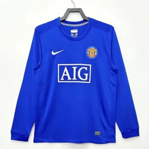 2007 2008 retro long sleeve manchester united away football shirt 1