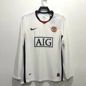 2008 2009 long sleeve retro manchester united away football shirt 1
