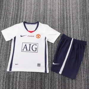 2008 2009 retro kids manchester united away champions league football shirt 1