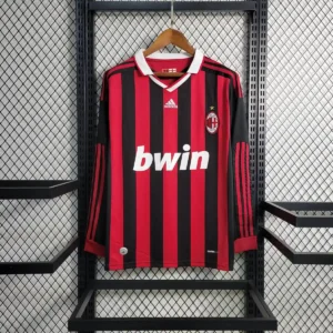 2009 2010 retro long sleeve ac milan home football shirt 1