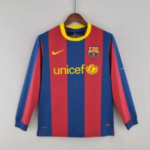 2010 2011 retro long sleeve barcelona home football shirt 1
