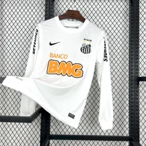 2012 retro long sleeve santos home soccer jersey 1