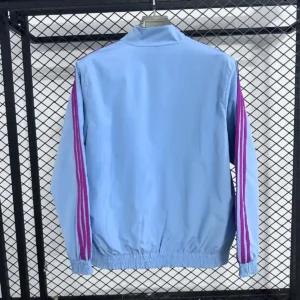 2025 2026 arsenal striped stand up collar reversible waterproof jacket windbreaker 2