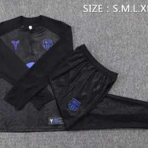 2025 2026 barcelona half zipper black training suit set 2