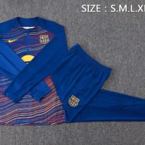 2025 2026 barcelona half zipper cailan twill inkjet training suit set 2