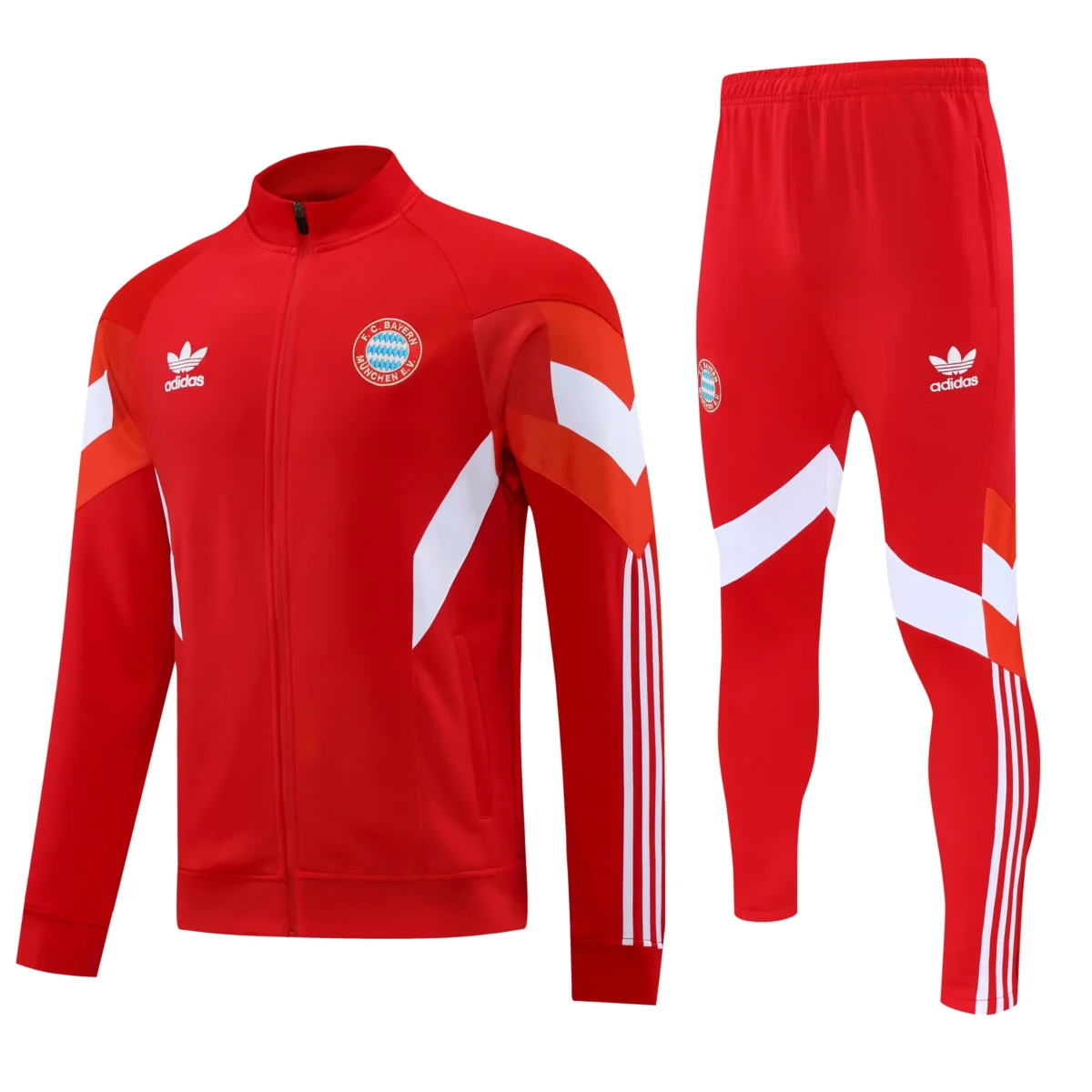 2025 2026 bayern munchen long zipped jacket training suit red football shirt 1