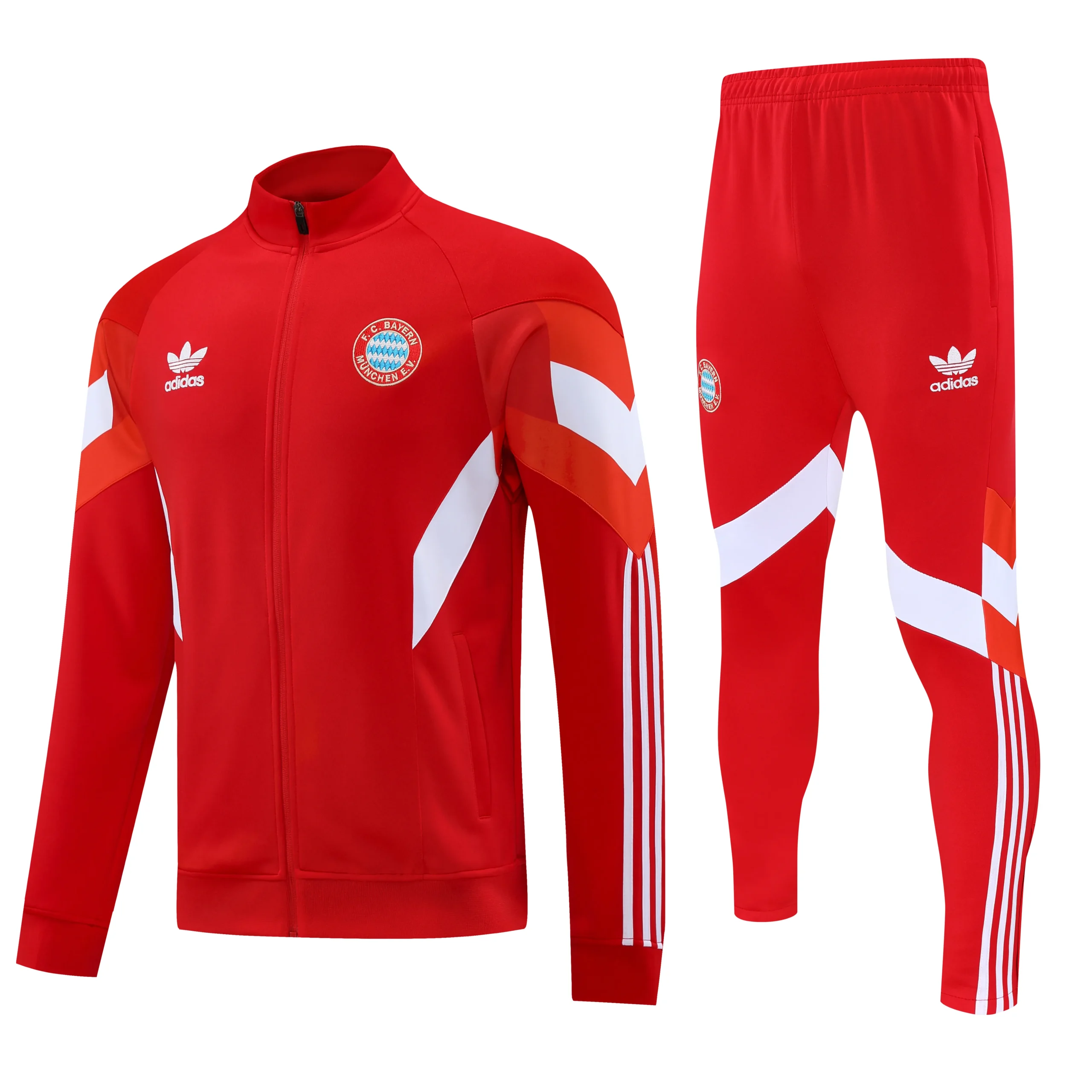 2025 2026 bayern munchen long zipped jacket training suit red football shirt 1