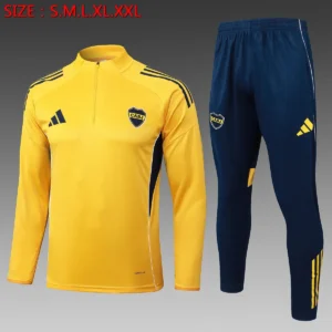 2025 2026 boca juniors half zipper training suit set yellow 1