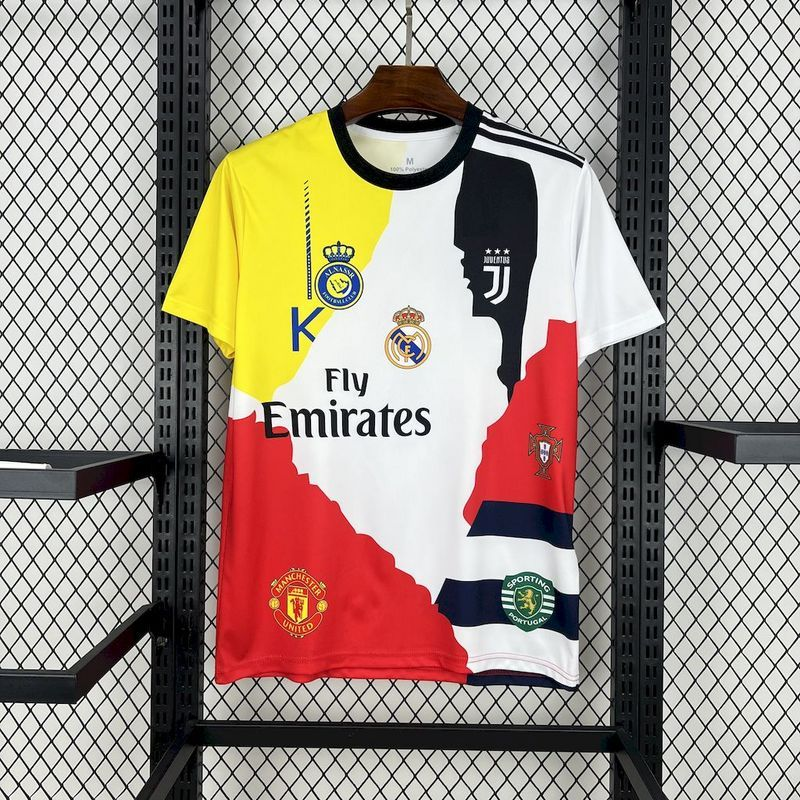2025 2026 c ronaldo soccer jersey black collar real madrid x juventus x manchester united x al nassr 1