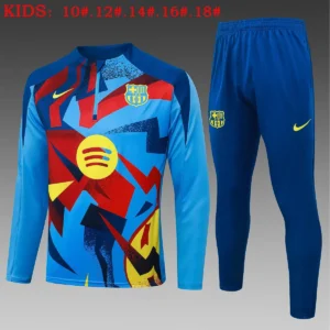 2025 2026 kids kit barcelona half zipper training suit football shirt 1