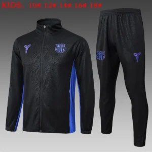 2025 2026 kids kit barcelona long zip jacket black training suit jersey set 1