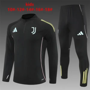 2025 2026 kids kit juventus black training suit football shirt 1