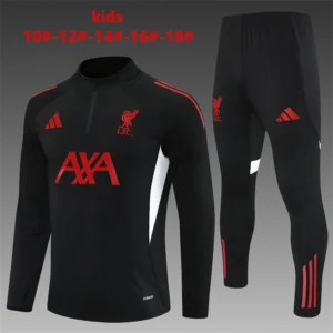 2025 2026 kids kit liverpool black training suit football shirt 1