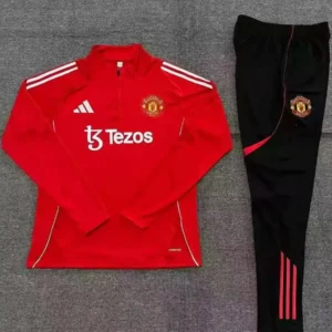 2025 2026 kids kit manchester united red training suit football shirt 2