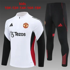 2025 2026 kids kit manchester united white training suit football shirt 1