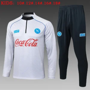 2025 2026 kids kit napoli half zipper training suit set light gray inkjet 1