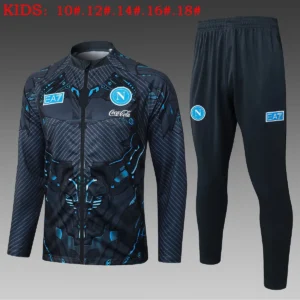 2025 2026 kids kit napoli long zip jacket training suit jersey set dark gray inkjet 1