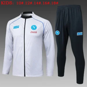 2025 2026 kids kit napoli long zip jacket training suit jersey set light gray inkjet 1